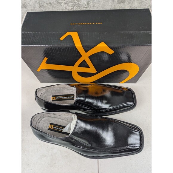 Stacy Adams Dress Shoes Men\'s Size 8 Black Leather Loafer Slip On Square Toe NWT main image 8